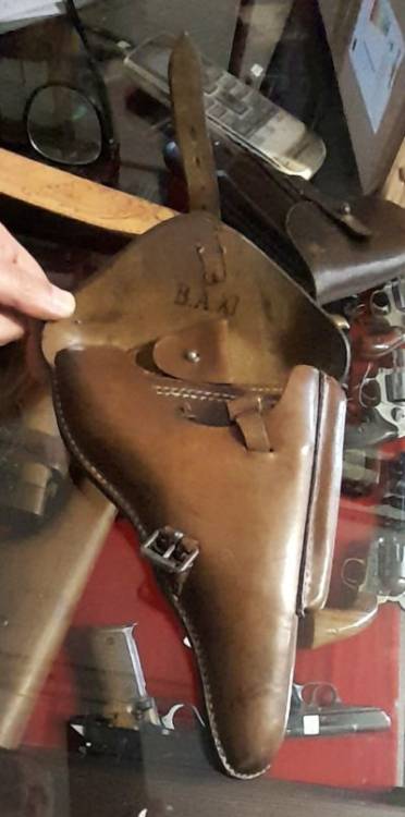 FONDINA LUGER P.08 I GM Cavalleria. Pelle Marrone.