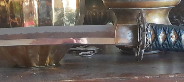K001 CHĪSAGATANA (Shinto = ´6/700) in tamahagane, Hamon Gunome, MuMei,