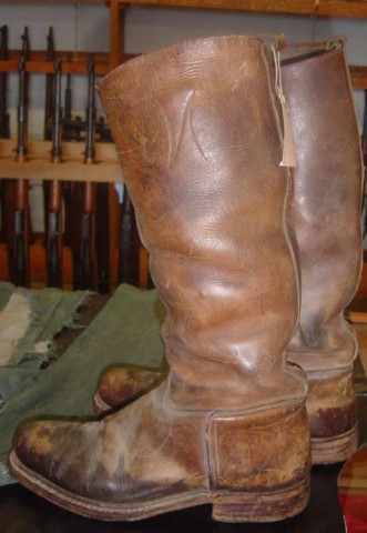 I - MILITARIA STORICA -  - LW  STIVALI UFF. CUOIO MARRONE FD