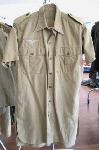 I - MILITARIA STORICA -  - LW	DAK   CAMICIA MANICHE CORTE + AQ. + SPALLINE