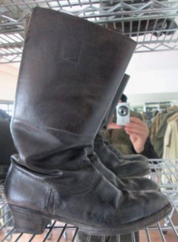 I - MILITARIA STORICA -  - WH   STIVALI  CORPO FEMMINILE TRUPPA CUOIO NERO