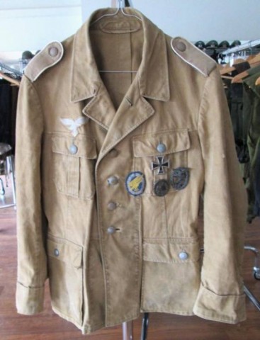 I - MILITARIA STORICA -  - LW-FD  GIACCA  TROPICALE  + 4 DECORAZIONI	