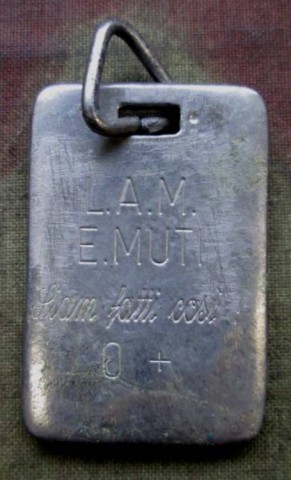 I - MILITARIA STORICA -  - RSI - PIASTRINA ARG. DELLA L.A.M. E. MUTI