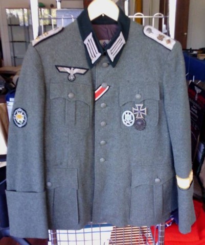 I - MILITARIA STORICA -  - HEER  GIACCA MOD. 36 UFF. GENIO ALPINI 95� Rgt. gi� �Kreta� + 3 Decorazioni.