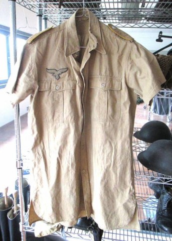 I - MILITARIA STORICA -  - LW-DAK   CAMICIA MANICHE CORTE + AQ. + SPALLINE.