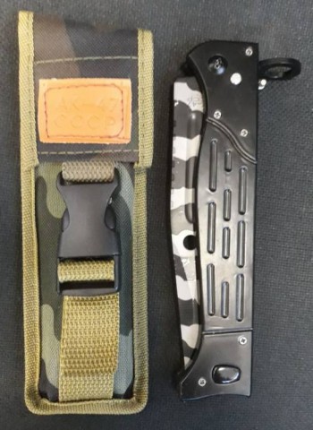 D - ARMI BIANCHE -  - URSS  BAIONETTA PIEGHEVOLE  �AK.47  CCCP�  MIMETICA  MOD. LUNGO (34 cm.).