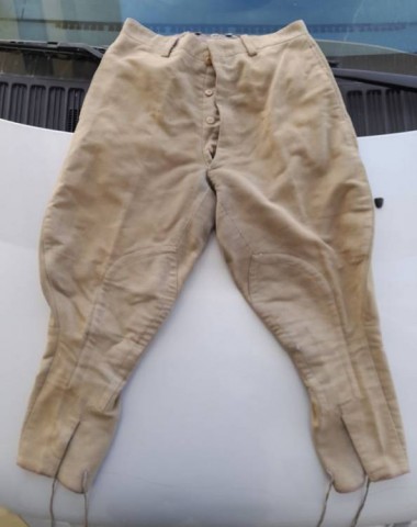 I - MILITARIA STORICA -  - WH  DAK - SA   PANTALONI TRUPPA/UFF. A SBUFFO BEIGE  IN FUSTAGNO.