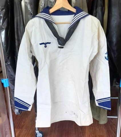 I - MILITARIA STORICA -  - KM	CAMISACCIO  CON SOLINO E FAZZOLETTO. COTONE BIANCO.