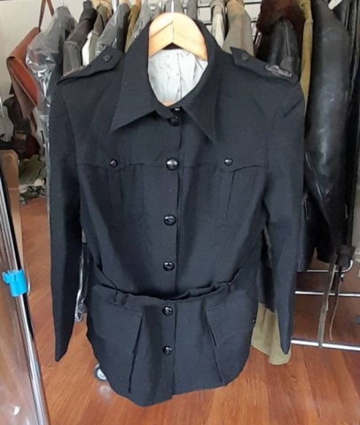 I - MILITARIA STORICA -  - PNF	  GIACCA SAHARIANA IN FRESCOLANA  NERA + CONTROSPALLINE.