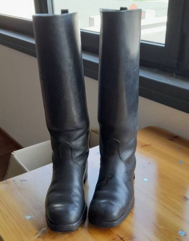 I - MILITARIA STORICA -  - WH	 STIVALI UFF. CUOIO NERO  CHIODATI .