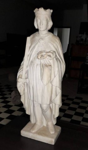 A - ANTIQUARIATO -  - Scultura in Marmo a tutto tondo  �San Luigi IX�.  Sec. XIX.