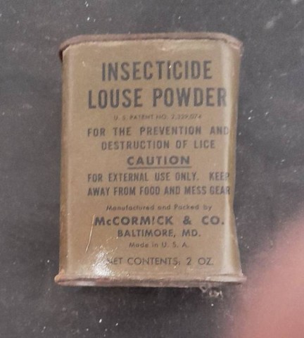 I - MILITARIA STORICA -  - US   CONTENITORE IN METALLO CON POLVERE INSETTICIDA  DOTAZIONE PERSONALE.