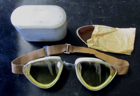 I - MILITARIA STORICA -  - OCCHIALI  MOTOCICLISTA/CARRISTA CON CUSTODIA ALL.