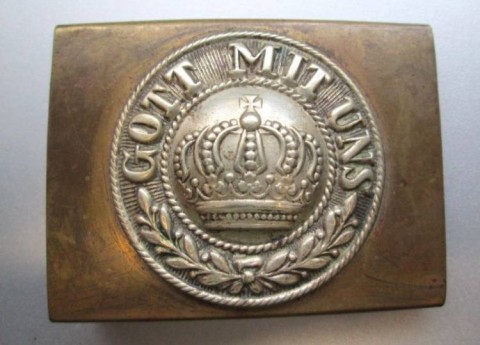 I - MILITARIA STORICA -  - FIBBIA  Prussia Gott mit Uns variante DRGM