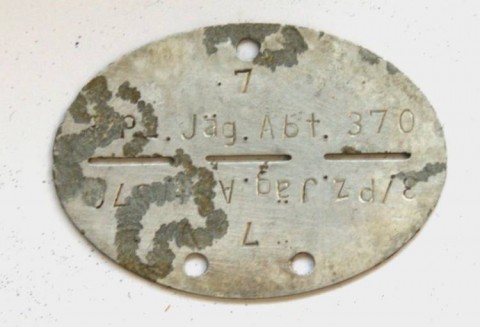 I - MILITARIA STORICA -  - PIASTRINA DI RICONOSCIMENTO ALL.  �Pz. Jag. Abt. 370�