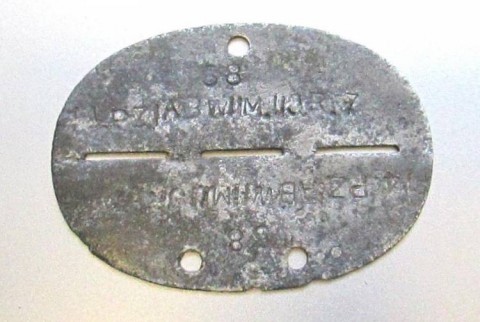 I - MILITARIA STORICA -  - PIASTRINA DI RICONOSCIMENTO IN ZINCO  �14 Pz. Abw. J.R. 7�.