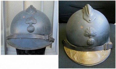 I - MILITARIA STORICA -  - FR.  ELMETTO  ADRIAN  M.15  FANTERIA + GARGERA REDUCI.