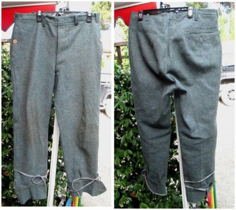 I - MILITARIA STORICA -  - RSI	 PANTALONI M.44  TRUPPA-UFF. LANA VERDE.				600,00