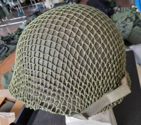 I - MILITARIA STORICA -  - US   ELMETTO M.1 GANCI FISSI II GM  -  Soggolo 1� Tipo � Telino Verde.