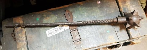 D - ARMI BIANCHE -  - MAZZA FERRATA FLETTENTE A PALLA CHIODATA.  I GM.