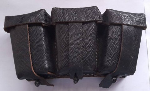 I - MILITARIA STORICA -  - WH   GIBERNA Tripla  x  K98k   Cuoio Nero. 