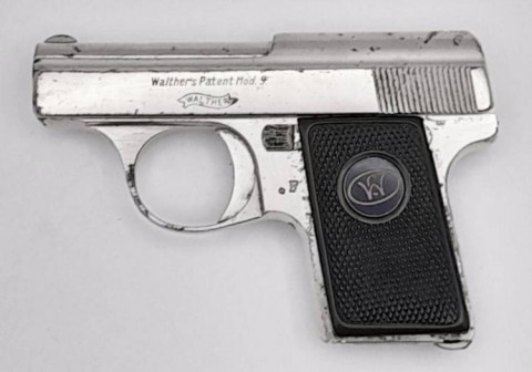 F - ARMI DISATTIVATE -  - PISTOLA   WALTHER M.9  NICHELATA   Cal. 6,35.