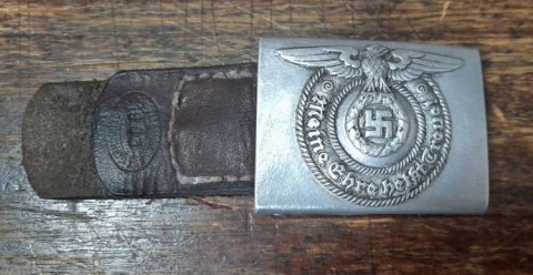 I - MILITARIA STORICA -  - SS     FIBBIA Truppa Alluminio  �SS 36/39 RZM�	con Pattina �1939�.