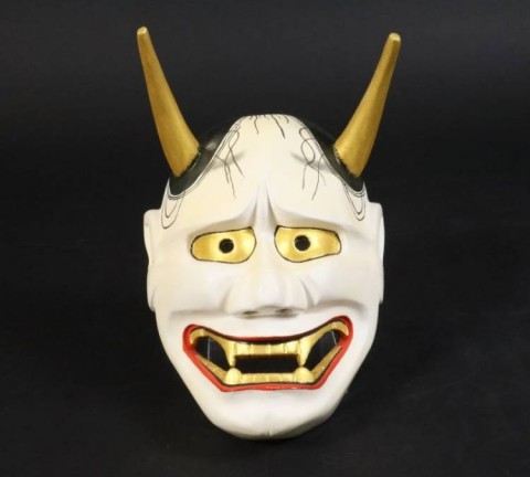 A - ANTIQUARIATO -  - 0035    Maschera Noh - Legno - Hannya般若 - Firmata   Periodo Shōwa.