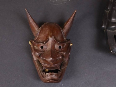 A - ANTIQUARIATO -  - 0038-3    Piccola Maschera Noh - Legno - Hannya般若   Periodo Shōwa.