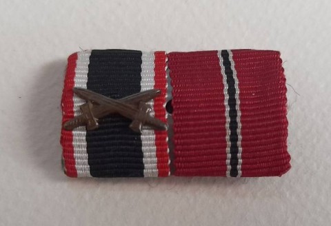 I - MILITARIA STORICA -  - HEER-SS   BARRETTA ONOREFICENZE 2 NASTRINI  (1).