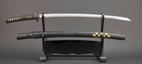 C - ARMI ANTICHE -  - 053   KATANA  (Shinto = �6/700)  in tamahagane, MuMei, Tsuba 越前住記内.