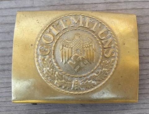 I - MILITARIA STORICA -  - KM    FIBBIA  OTTONE TRUPPA.  MARCATA.	