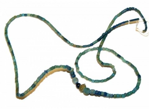 B - ARCHEOLOGIA -  - Collana faience egizia con perle in pasta di vetro - ca. 664 - 343 AC (XXVI - XXX Dynastia)